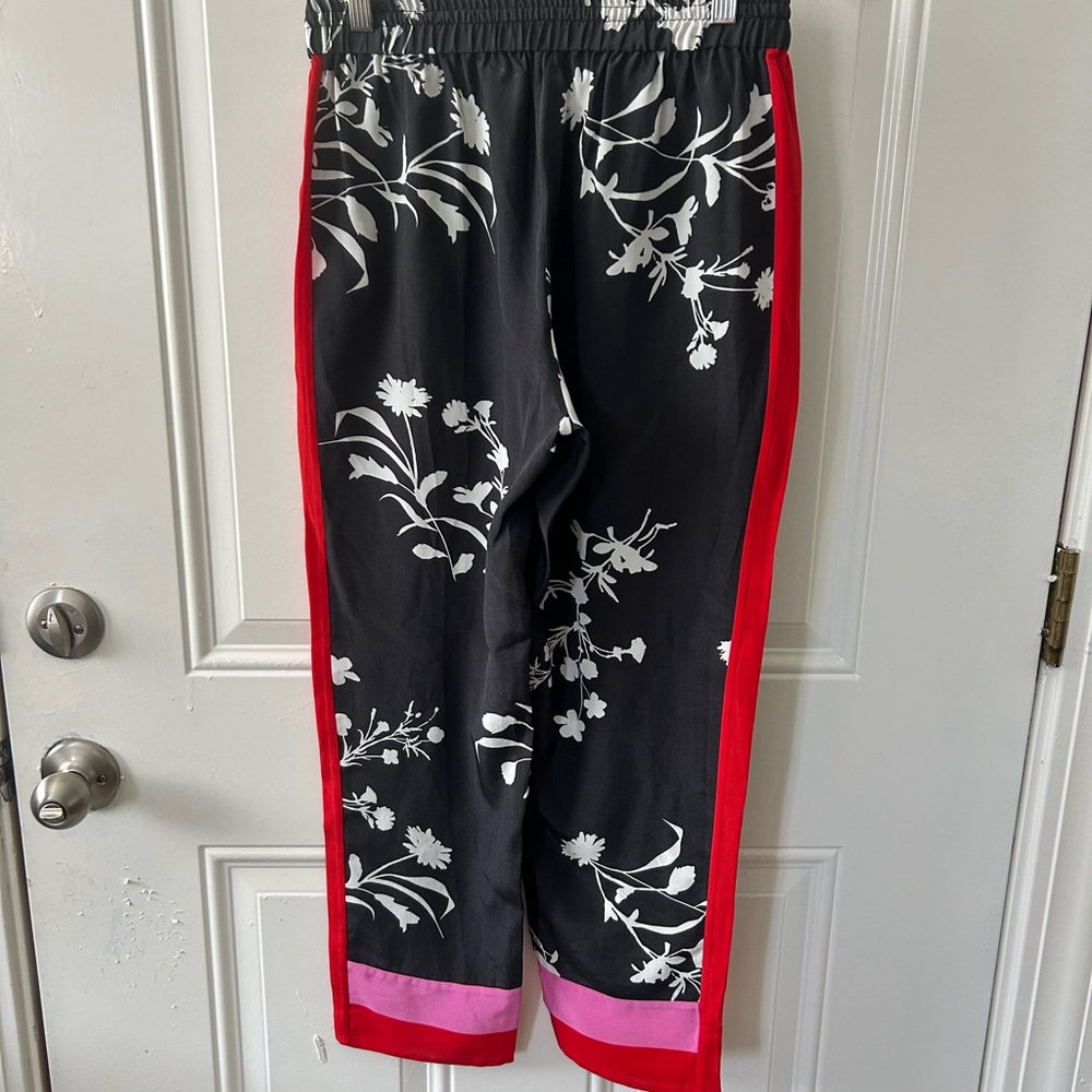 Joie Black Floral Kids Bottoms with Red and Pink Trim